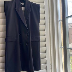 Black Dress Top by Stop large cross, Tuxedo stile. stop